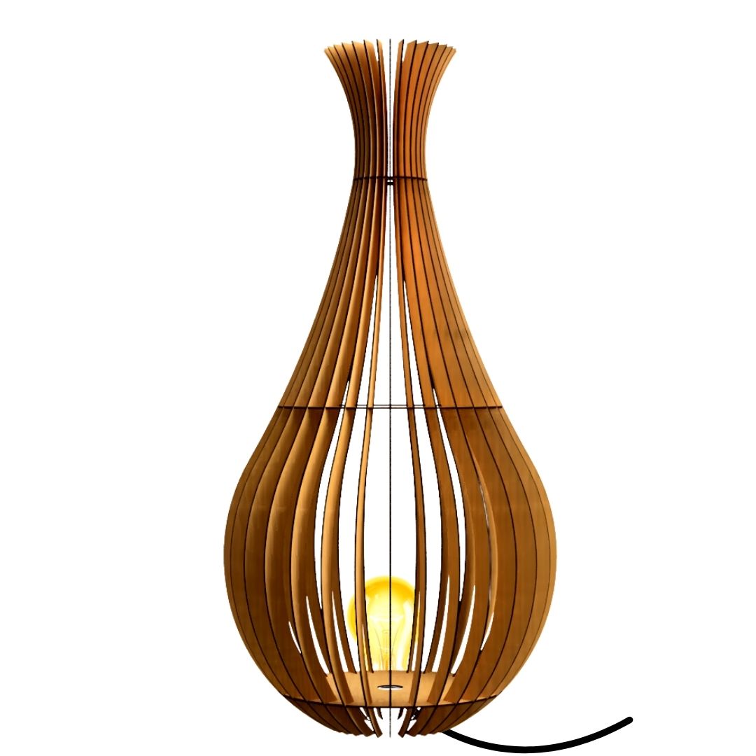 Abajur Grande de Chão GOTAS DE ORVALHO MDF Luminária