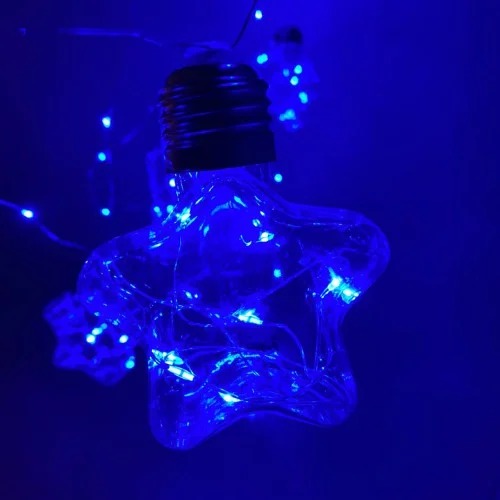 Fio De Led Com 10 Lâmpadas Estrelas Fio De Fada USB e Pilha AA