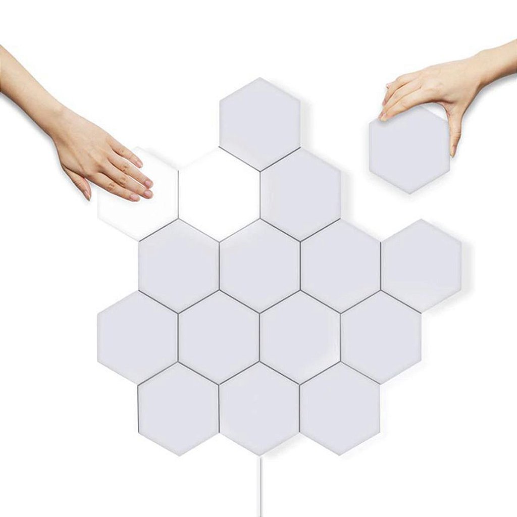 Lampada Luminaria Quantica 5 Led Hexagonal Touch Modular