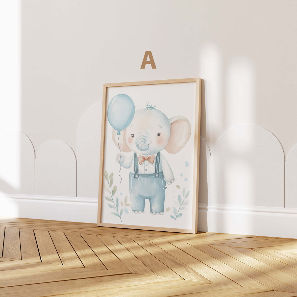 Pôster Elefante Aquarela para Quarto de Bebê - Decoração Infantil sem Moldura