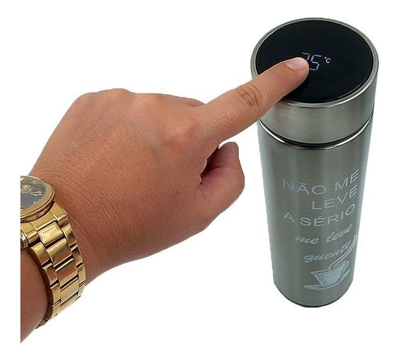 Garrafa Termometro Termica Inox Display Led A Vacuo