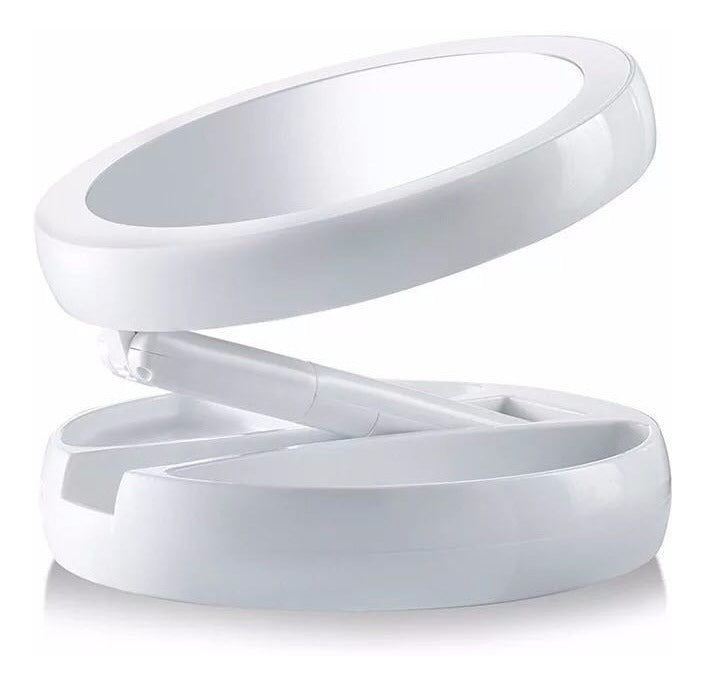 Espelho De Led Dobravel Aumenta 10x Maquiagem Original Luxo