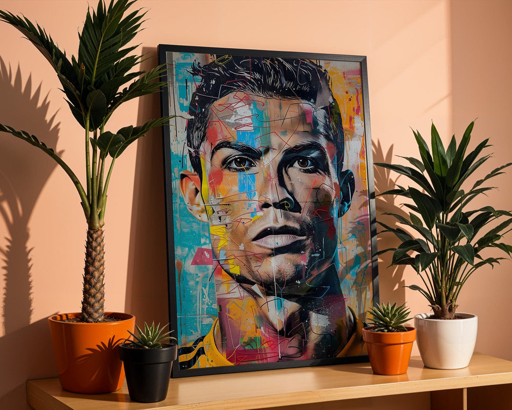 Pôster Street Art Ronaldo - Arte Pop Futebol sem Moldura