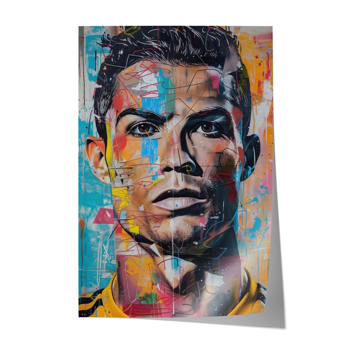 Pôster Street Art Ronaldo - Arte Pop Futebol sem Moldura